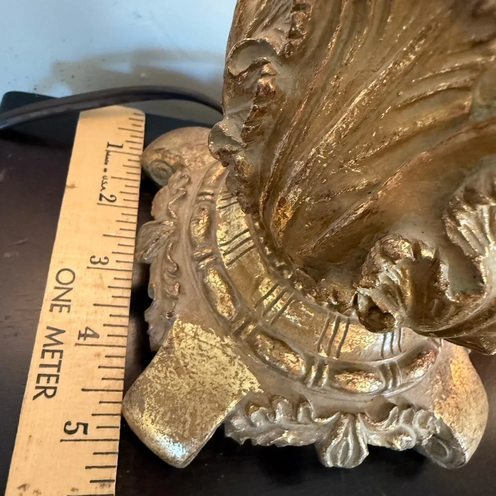 VTG Gold Resin Column Table Accent Lamp ~14”H China‎ Estate Hollywood Regency